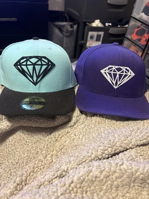 Diamond Supply Co. Snapback Sombrero Lote 2 Sombreros Tiffany Como Nuevo Verde Camron Púrpura Foto 1 de 4