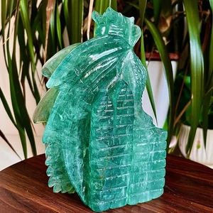 4,38 lb Hecho a mano fluorita natural tallado dragón especímenes minerales decorativos - Imagen 1 de 17