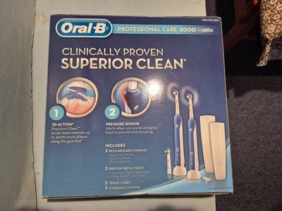 Cepillo de dientes eléctrico recargable Oral-B Pro 2000 CrossAction nuevo uno (1) solo Foto 1 de 4