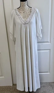 Vestido de Casa Vintage Tom Bezduda Barad Co Marfil Terrycloth Caftán Talla Promedio L - Imagen 1 de 17