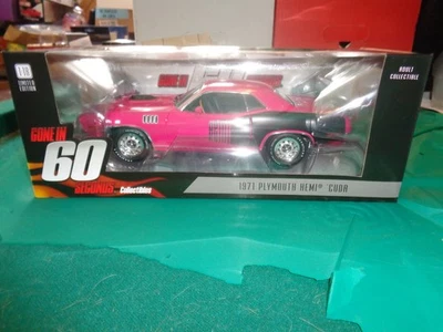 Highway 61 Gone in 60 Seconds Pink 1971 Plymouth Cuda fundido a presión 1:18 nuevo en caja Foto 1 de 4
