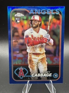 2024 Topps Chrome Trey Cabbage #226 Blue Refractor/150 Rookie Angels - Imagen 1 de 3