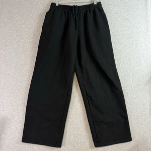 Skims Sweatpants Womens Medium Wide Leg Pull On Black - Picture 1 of 8