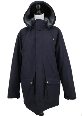 Abrigo Lands End Para Hombre Mediano 38 40 Azul Marino Cremallera Capucha Forrado de Vellón Chaqueta Carga Foto 1 de 4