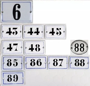 Altes kleines französisches Hausnummern Türschild 6 9 43 44 45 47 48 85 86 87 88 89 - Bild 1 von 14