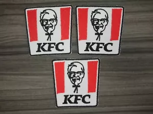 3 pcs Logo KFC Patch Embroidered Iron or Sew on Cloth/Jacket/bag/hat/Jeans/Shirt - Picture 1 of 5