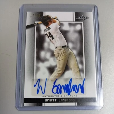 2019 Leaf Perfect Game National Showcase Wyatt Langford Auto Black Parallel /50 - Image 1 of 3