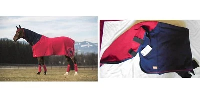 Decke Abschwitzdecke mit Halsteil-Hickstead- dunkelblau dunkelrot HKM 10234 NEU - Bild 1 von 4