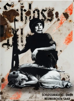 Kunstrasen Wake Me Up When Its All Over Original Graffiti Street Art on Metal - Image 1 of 4