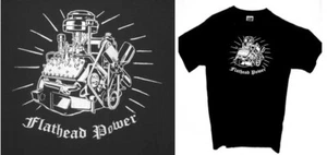 Ford Flathead Engine T-Shirt Mercury Drag Race Hotrod Model A Hop Up 1932 - Picture 1 of 3