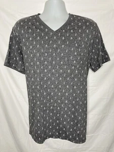 Mossimo V Neck T Shirt Men’s XL Gray Short Sleeve Geometric Print - Picture 1 of 8