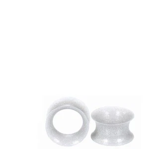 ear gauges plugs giltter bomb silicone ultra thin ear stretching plug tunnels - Picture 1 of 17