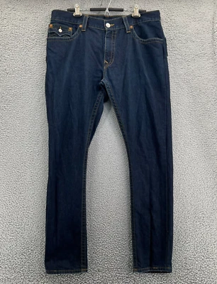 TRUE RELIGION Mens 42 (38x32 Act) Straight Flap Red Orange Blue World Tour Jeans - Image 1 of 4