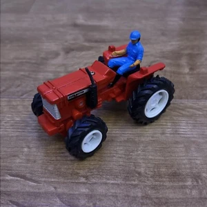 NEW-RAY-“Farm Motor" red Tractor with blue person driving-Push & Go Action, rare - Picture 1 of 11