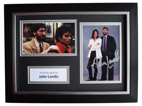 John Landis Signed A4 FRAMED Autograph Photo Display Michael Jackson Thriller Cover