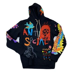 Herren Maison Noir L/S Hoodie 100% Authentic Größe Medium Mehrfarbig Logo - Bild 1 von 5