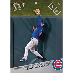 2017 TOPPS NOW #11 ALBERT ALMORA JR. HR ROBBING CATCH SAVES WIN FOR CUBS - Picture 1 of 2