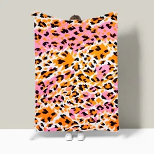 Leopard Print Women Girl Warm Bedspread Sofa Throw Blanket Holiday Birthday Gift - Picture 1 of 19