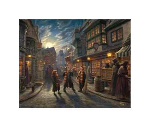 Thomas Kinkade Studios Harry Potter Diagon Alley 24 x 30 Wrapped Canvas - Picture 1 of 1