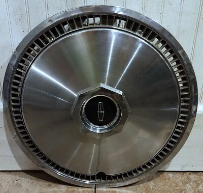 (1) 原始设备制造商老式 1972 - 79 Lincoln Continenta1 Mark IV V 15 英寸轮毂盖 #0M — 第 1/4 张图片