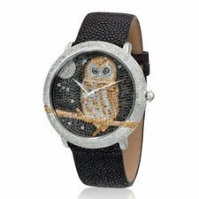 Levian Stainless Steel Night Owl Round Diamond Into The Wild Collection Watch