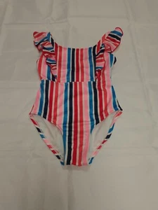 Cat & Jack Girls Striped One Piece Bathing Suit - Picture 1 of 2