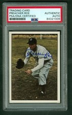 Preacher Roe Autographed 191979 TCMA Baseball Card #145 Brooklyn PSA/DNA Encased