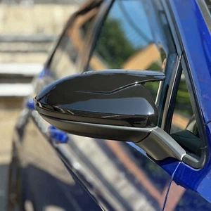 VW GOLF MK7 MK7.5 GTI GTE GTD R Gloss Black Aero Mirror Caps - Picture 1 of 10