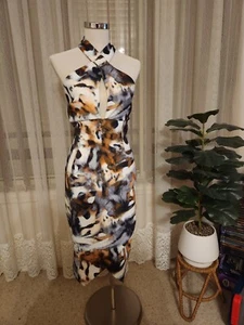 Ministry Of Style Halter Dress Animal Style Print Dress Size 12 - Picture 1 of 7