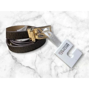 Michael Kors Ladies Leather Belt Size L Brown/Black NEW - Picture 1 of 3