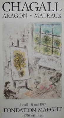 Marc Chagall - Farblithographie - Ausstellung Fondation Maeght - St. Paul - 1977 - Bild 1 von 3