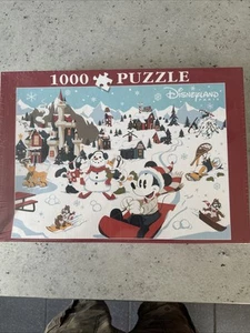 Disneyland Paris Xmas Mickey & Minnie Mouse 1000 Piece Jigsaw Puzzle Disney Park - Picture 1 of 3