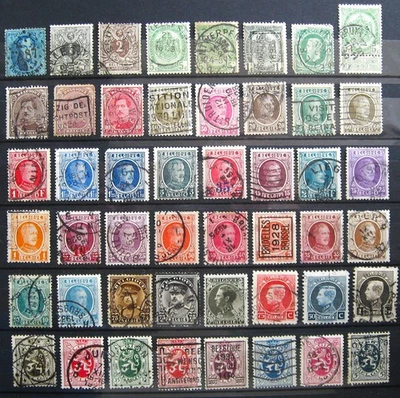 Belgium, lot of fine old used old stamps on 3 scans - Image 1 of 3