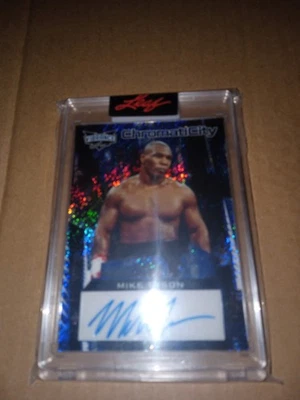 MIKE TYSON AUTO /8 LEAF Vibrance Chromaticity 2023 BOXING HOF RARE CARD - Image 1 of 3