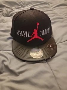 RARE Air Jordan 11 XI Fitted Hat Bred SIZE 7-1/2 60cm Black Red 23 - Picture 1 of 13