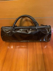 Miu Miu Lackleder Barrel Bag Handtasche schwarz Wildleder innen authentisch Japan - Bild 1 von 8