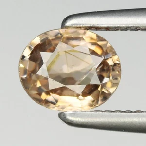 💎 0.49ct 5x4mm Oval Natural Light Champagne Zircon - Unheated, Tanzania Gem - Picture 1 of 4