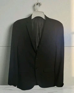 Mens Blazer Size 38R Black Regular Slim Fit Sport Coat 2 Button Suit Jacket - Picture 1 of 11