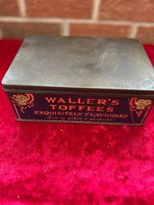 Antique Toffee Tin - Waller's of Blackpool. - Foto 1 di 7