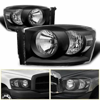 For 2006-2008 Dodge Ram 1500 2007-2009 2500 3500 Headlights Left+Right Headlam A - Image 1 of 4