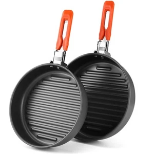 2pcs Camping Frying Pans Nonstick for Camping Cooking Portable Camp Cookware ... - Bild 1 von 7
