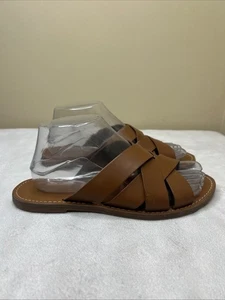 Zapatos planos Madewell The Boardwalk Slides para mujer 8 marrones con tiras de cuero sin cordones  - Imagen 1 de 13