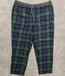 Eddie Bauer Lounge Herren XL Flanell Pyjamahose blau grün Tartan kariert - Bild 1 von 9