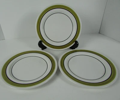 Juego de 3 platos de ensalada de musgo español Mikasa Mediterrania (banda verde) Japón Foto 1 de 4