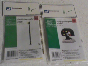 lot 2 sachets HO VIESSMANN/212441/SIGNAL DERAILLEMENT/217551 PROJECTEURS - Photo 1/6