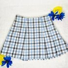 Charter Club pleated mini skirt Womens Size 12 Blue and Gray Plaid Y2K Clueless