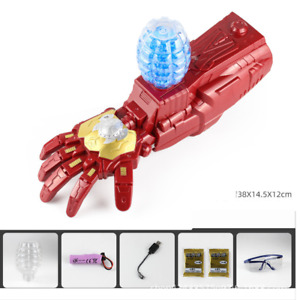 Iron Man Wearable Electric Arm Gloves Soft Bullet Launcher  Mask Toy Cosplay