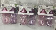 Chicco Sport Spout Trainer Spill Baby Sippy Cup 9 Mnth Pink/Purple 3 Sets