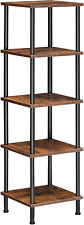 5-Tier Tall Bookcase with Metal Frame, Display Shelving Unit for Books and Decor