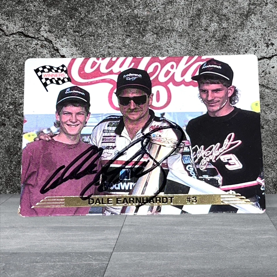 Dale Earnhardt #3 WINSTON NASCAR RACING signed card 1993 ACTION PACKED w/KE JR - Image 1 of 1
